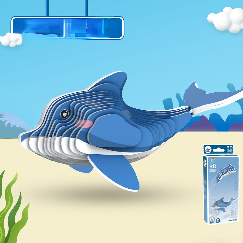 Marine Animals 3D Puzzle Paper Educational Toy for Kids 3