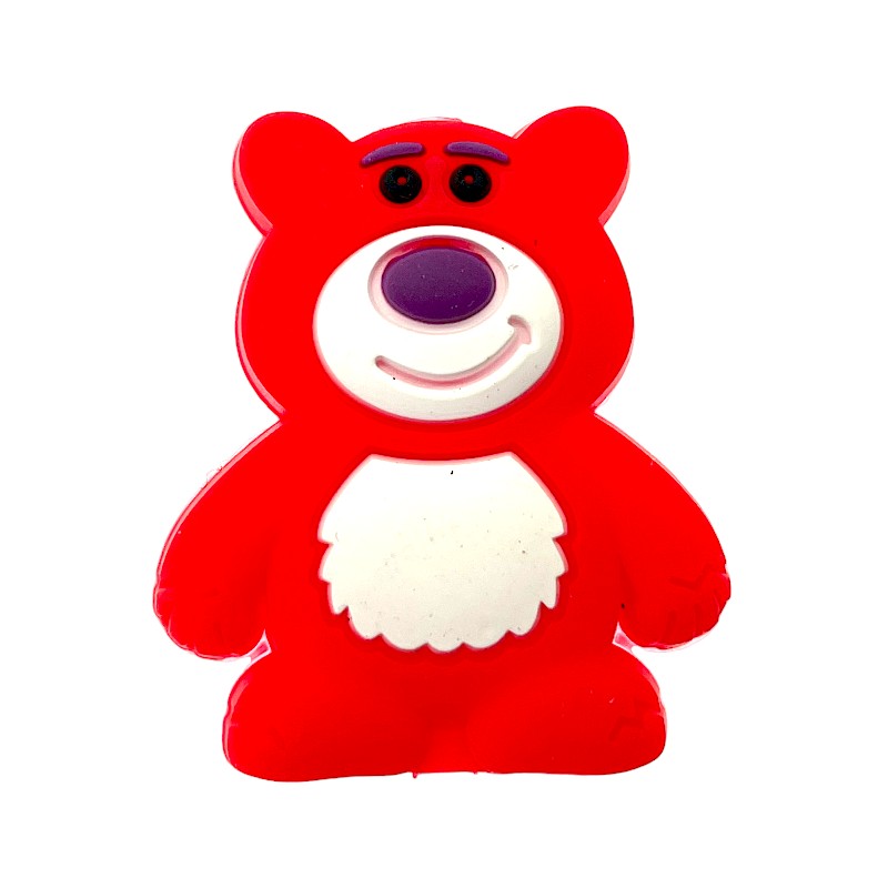 20pcs Silicone Focal Beads Red Bear Front Facing