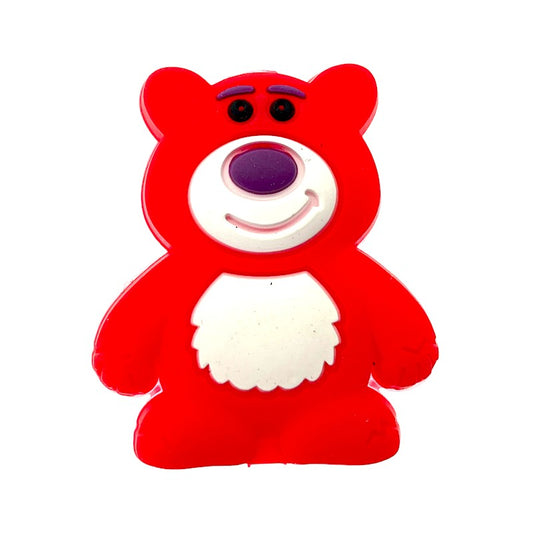 20pcs Silicone Focal Beads Red Bear Front Facing