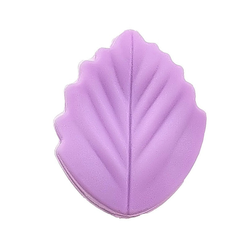 20pcs Silicone Focal Beads Colorful Leaves Leaf Shape 19