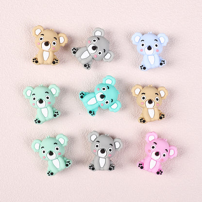 20Pcs Silicone 3D Focal Beads Sitting Koala Front Facing