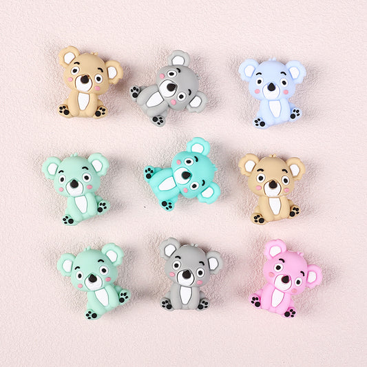20Pcs Silicone 3D Focal Beads Sitting Koala Front Facing