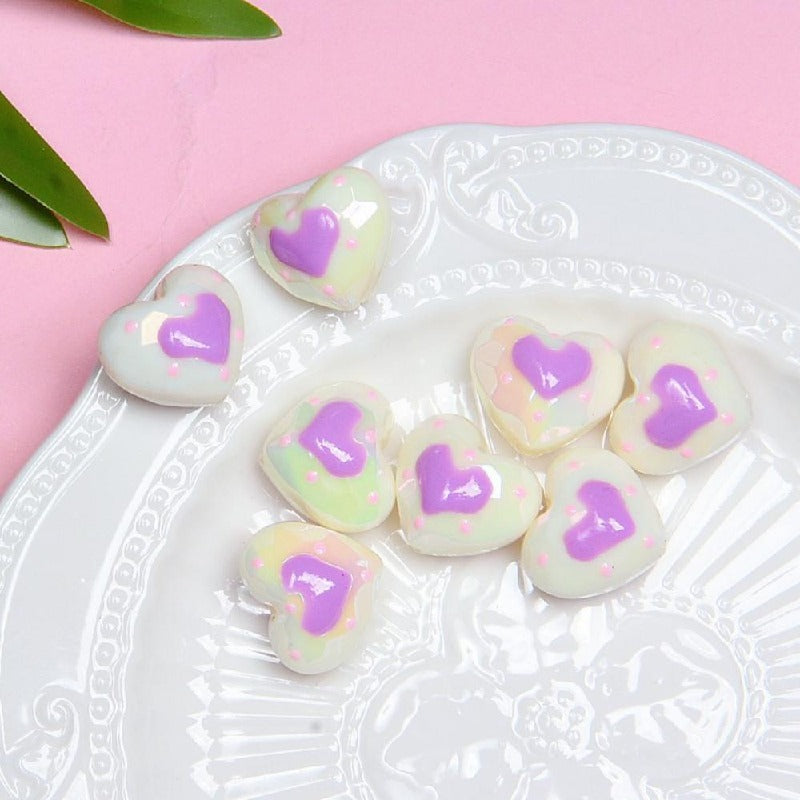2pcs Light In The Dark Heart Acrylic Beads DIY Bracelet Making 6