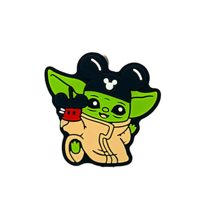 Silicone Focal Beads Green Alien Baby Large Ears Wearing Round Ear Mouse Character Hat