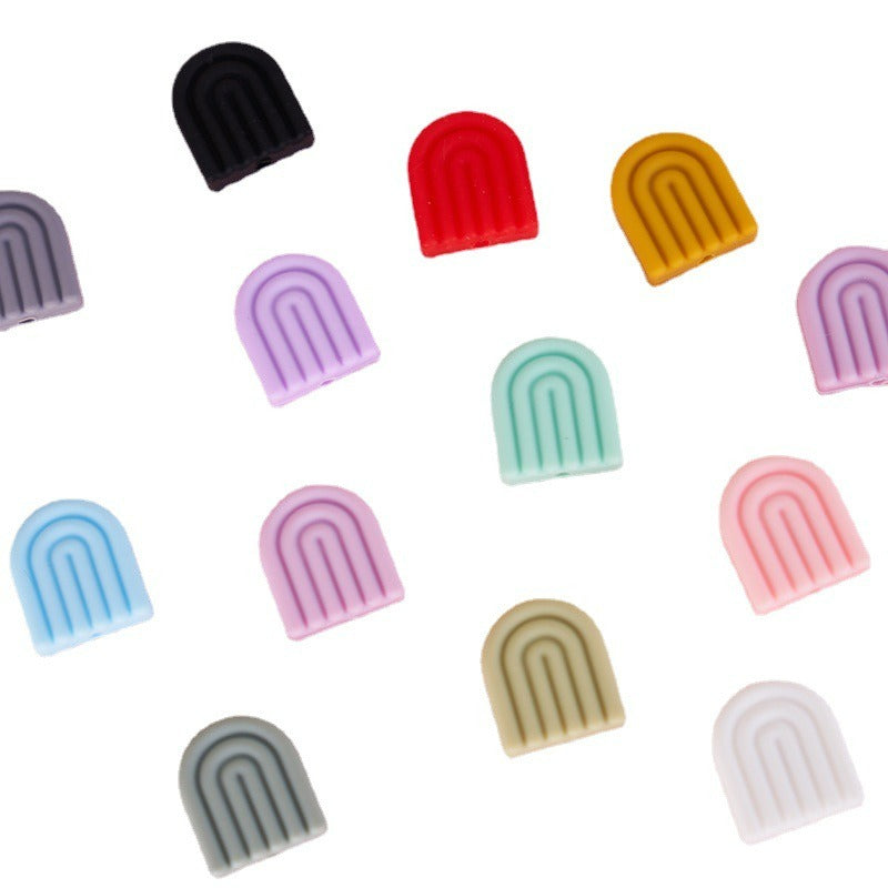 20pcs Silicone Focal Beads Arch Solid Color Design