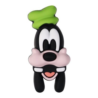 20Pcs Silicone 3D Focal Beads Black Dog Character Wearing Green Hat and Yellow Dog Character Tongue Out 11