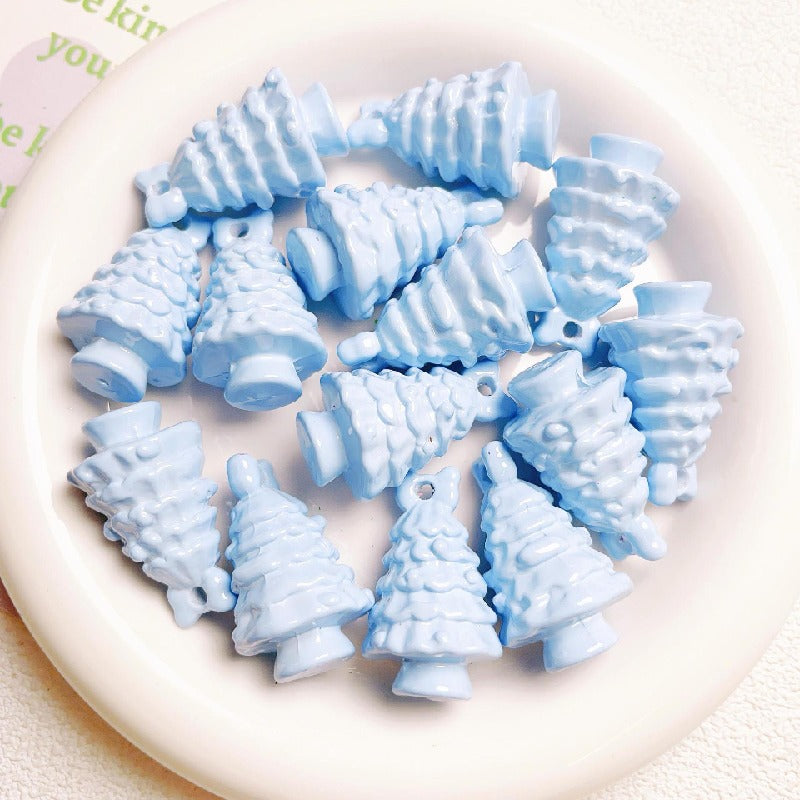 5pcs 36x22mm Christmas Tree Acrylic Beads Holiday Craft 11