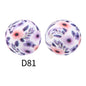 50pcs 15mm Rhombus Printed Silicone Beads Colorful Design 43