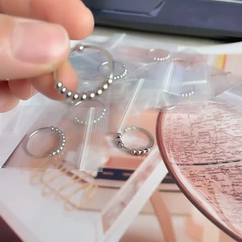 Silver Tone Fidget Ring with 10 Beads for Women US Size 5-11 2