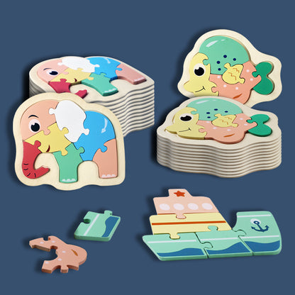 Wooden 3D Animal Puzzle Educational Toy for Kids 5
