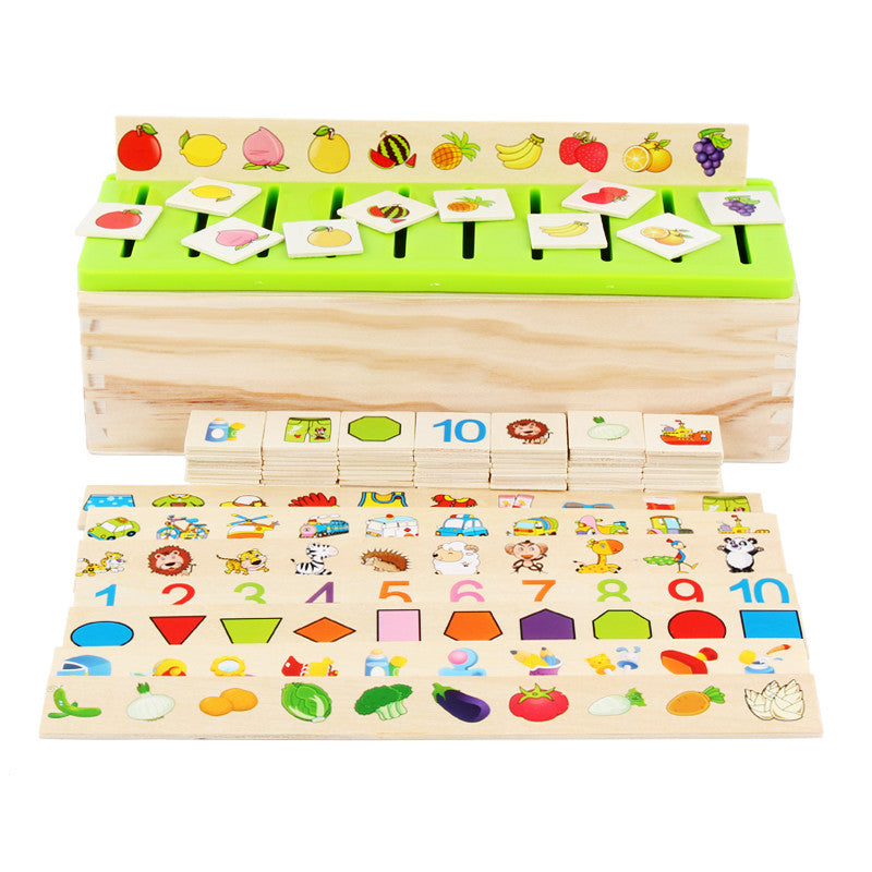Wooden Montessori Toys Shape Matching Knowledge Classification Box 4