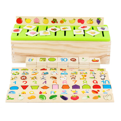 Wooden Montessori Toys Shape Matching Knowledge Classification Box 4