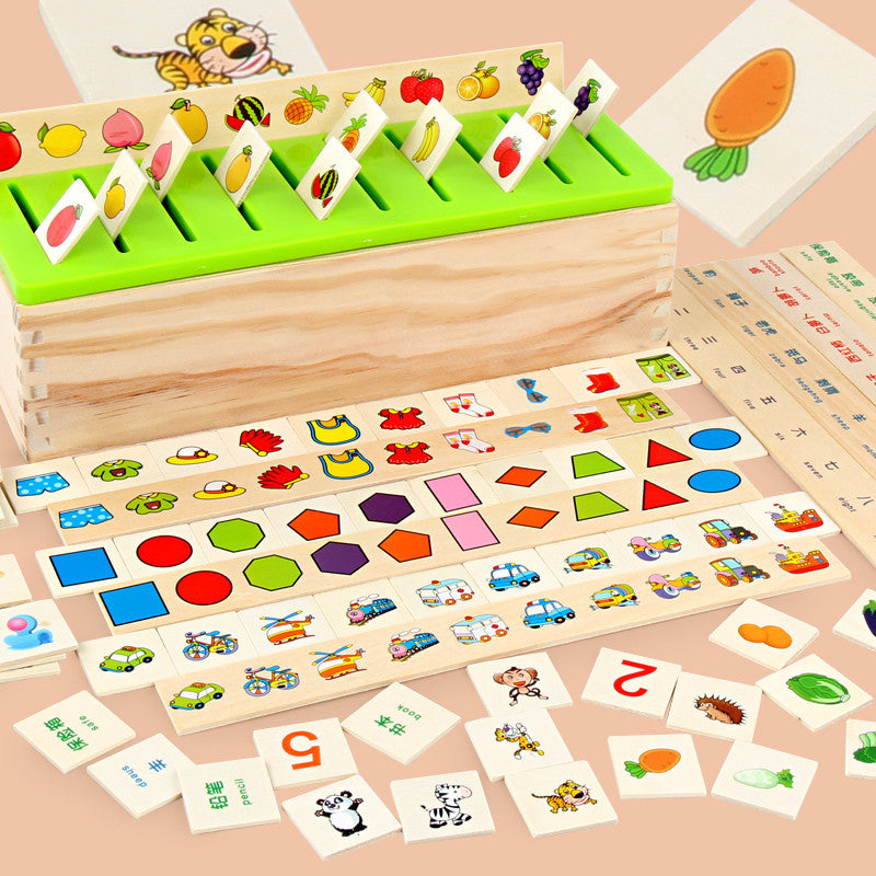 Wooden Montessori Toys Shape Matching Knowledge Classification Box 2