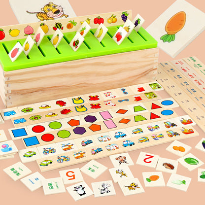 Wooden Montessori Toys Shape Matching Knowledge Classification Box 2
