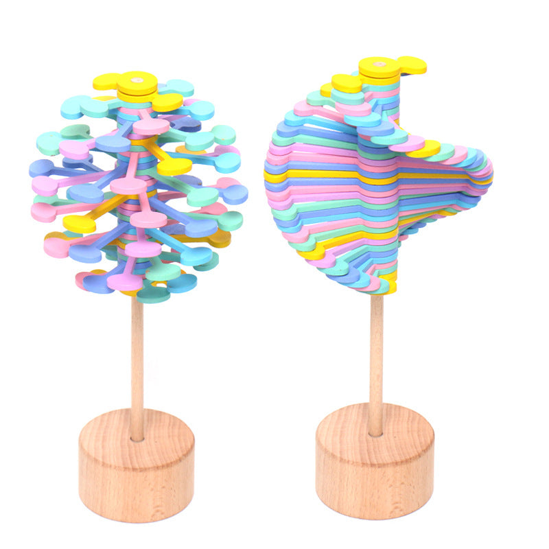 Wooden Rotating Stick Sensory Fidget Toy Decompression Stick 4