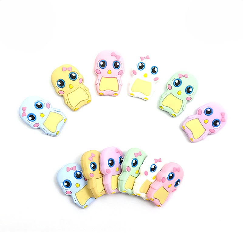 Silicone Focal Beads Cute Bowknot Little Duck Front Facing 5