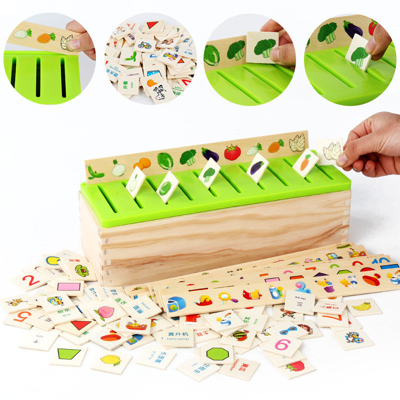 Wooden Montessori Toys Shape Matching Knowledge Classification Box