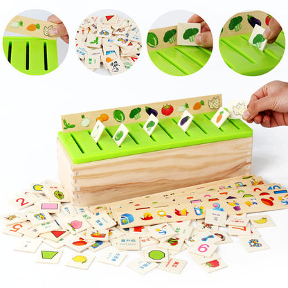 Wooden Montessori Toys Shape Matching Knowledge Classification Box