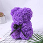 Silk Flower Rose Bear Plush Toy Gift Box 30cm 13