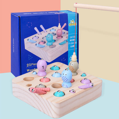 Magnetic Insect Fishing Montessori Toys Wooden Educational Toy 2