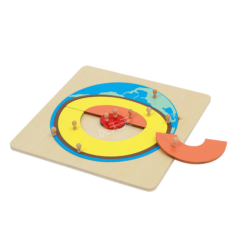 Wooden Geographical Internal Structure Puzzle Montessori Toys 6