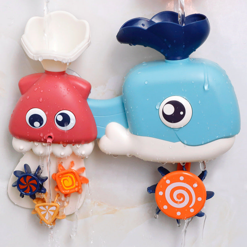 Plastic Octopus Waterwheel Bath Toy with Suction Cup 2