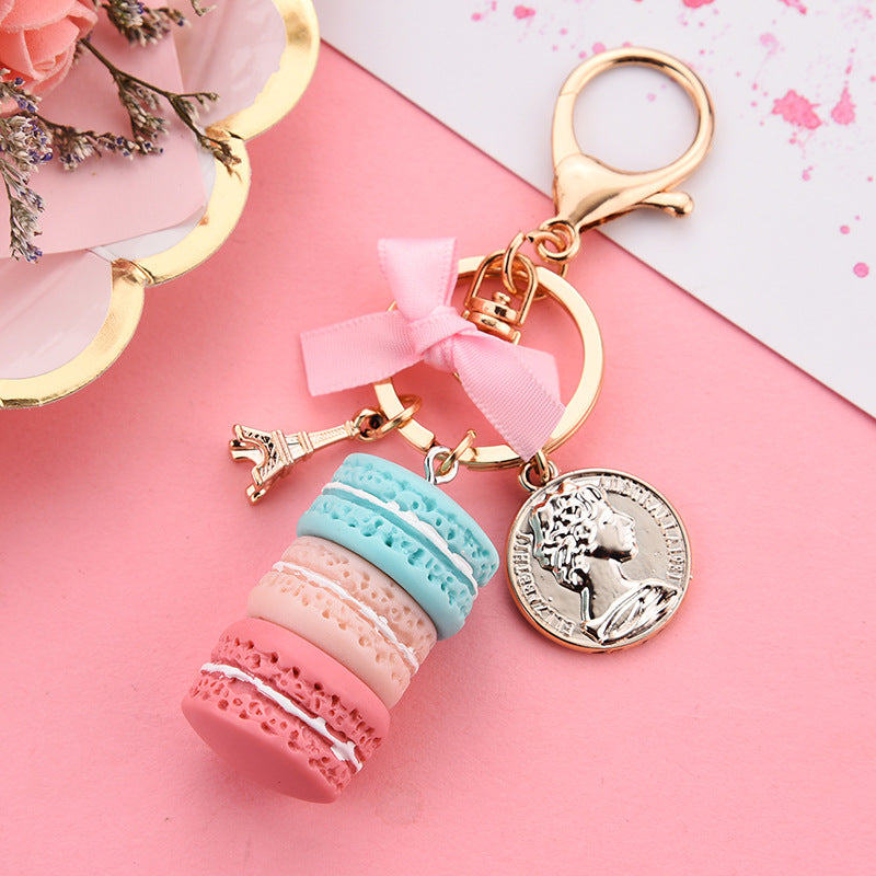 Macaron Cake Alloy Keychain Soft Pottery Charm 2 x 11.3cm 7