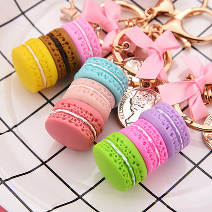 Macaron Cake Alloy Keychain Soft Pottery Charm 2 x 11.3cm