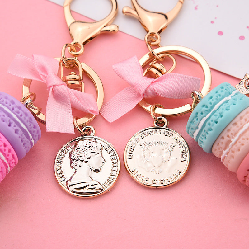 Macaron Cake Alloy Keychain Soft Pottery Charm 2 x 11.3cm 4