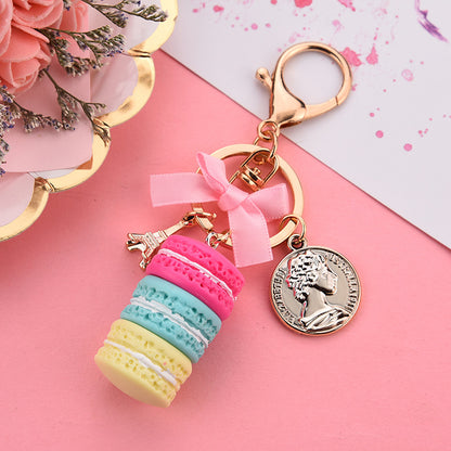 Macaron Cake Alloy Keychain Soft Pottery Charm 2 x 11.3cm 3