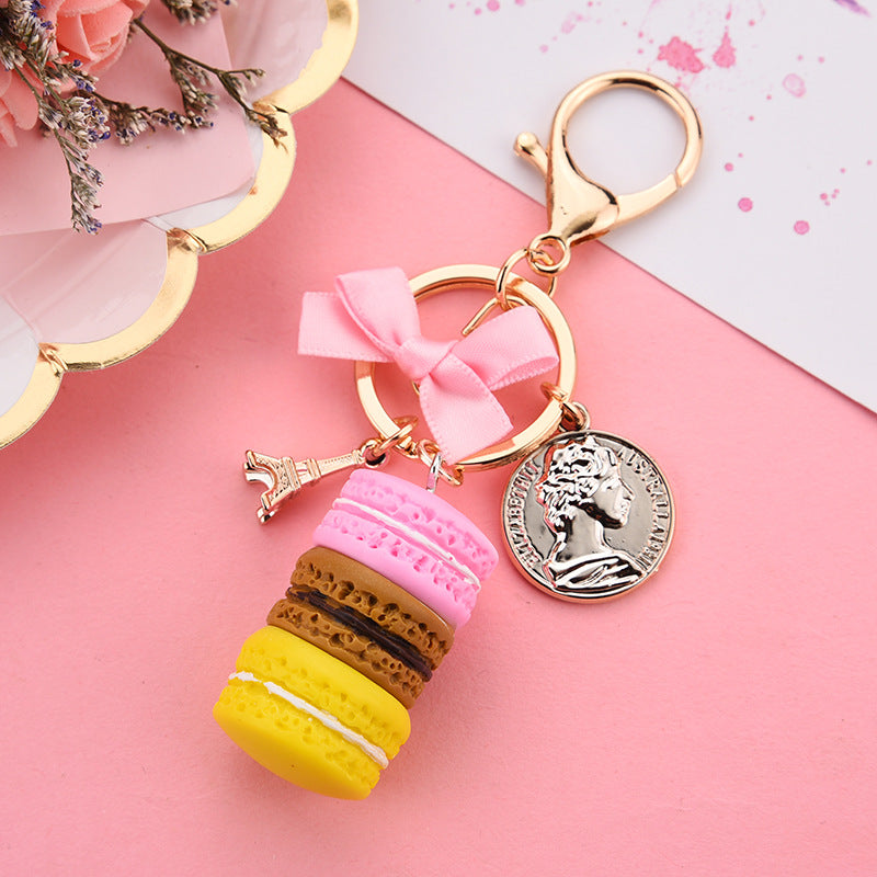 Macaron Cake Alloy Keychain Soft Pottery Charm 2 x 11.3cm 9