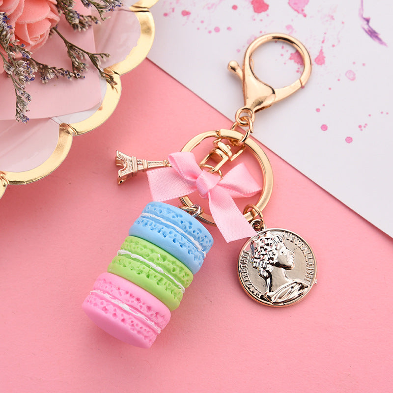 Macaron Cake Alloy Keychain Soft Pottery Charm 2 x 11.3cm 2