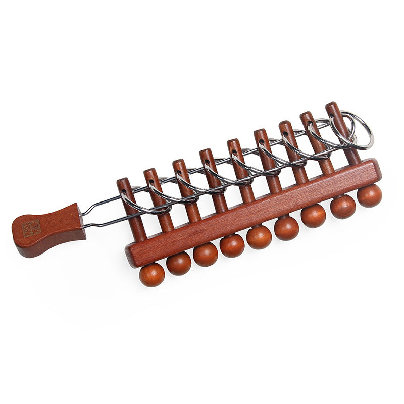 Wooden Nine Link Puzzle Educational Montessori Toy 5
