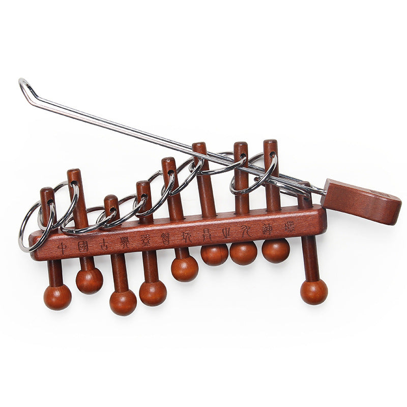 Wooden Nine Link Puzzle Educational Montessori Toy