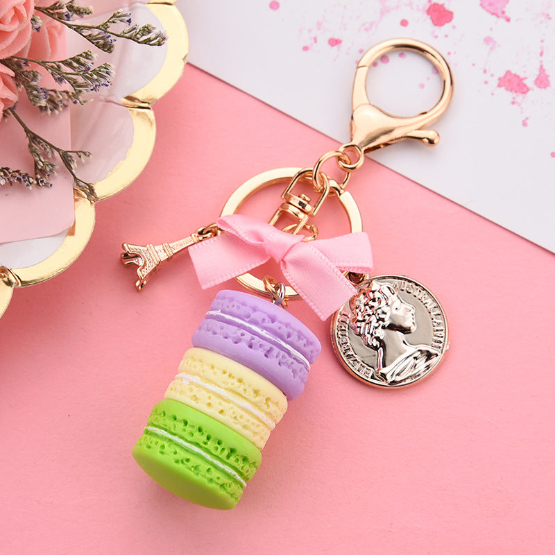 Macaron Cake Alloy Keychain Soft Pottery Charm 2 x 11.3cm 6