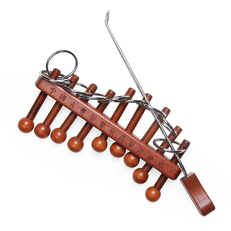 Wooden Nine Link Puzzle Educational Montessori Toy 2