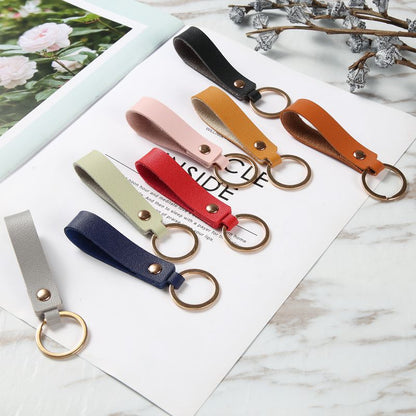 Leather Wristlet Key Ring with Metal Ring 85 x 16mm 4