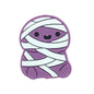 Silicone Focal Beads Purple Bandage Small Mummy Sitting Pose