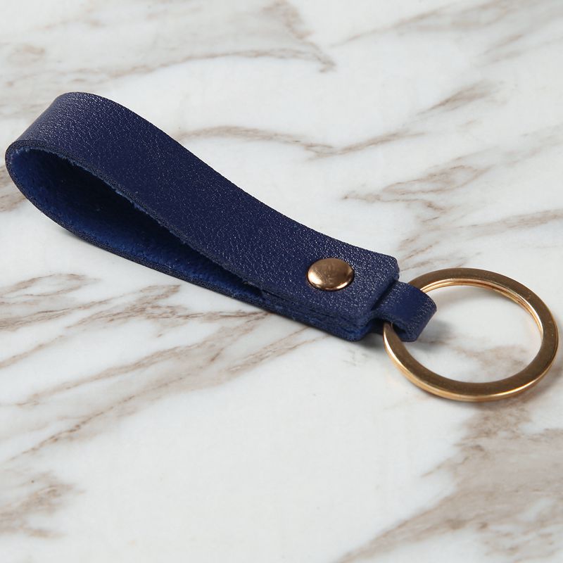 Leather Wristlet Key Ring with Metal Ring 85 x 16mm 10