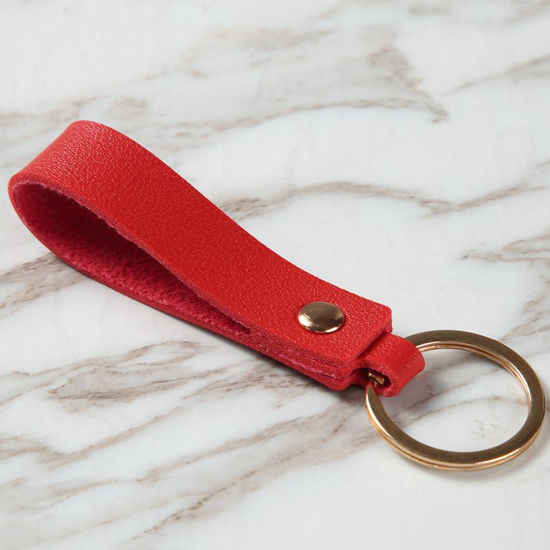 Leather Wristlet Key Ring with Metal Ring 85 x 16mm 7