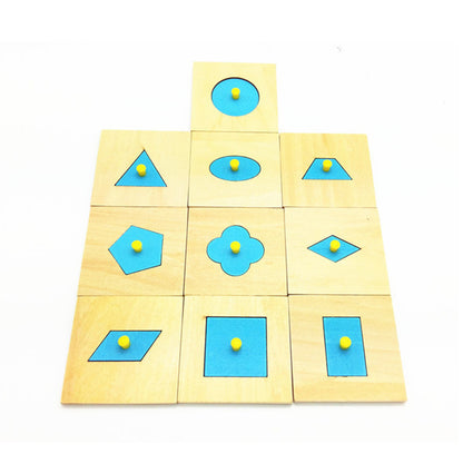 Wooden Geometric Figure Plate Puzzle Montessori Toys 2