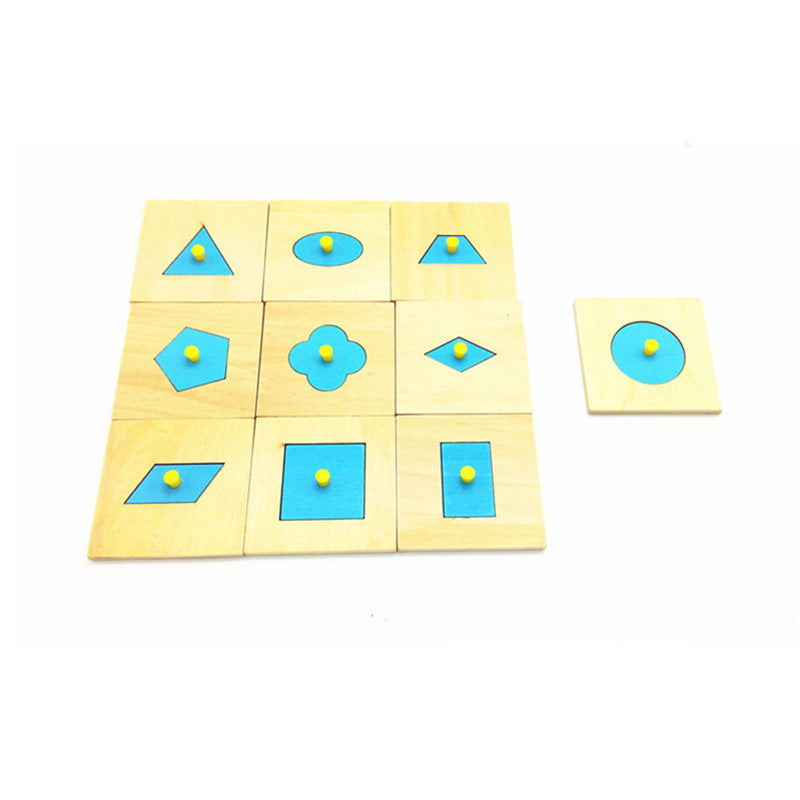 Wooden Geometric Figure Plate Puzzle Montessori Toys