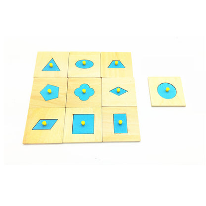 Wooden Geometric Figure Plate Puzzle Montessori Toys