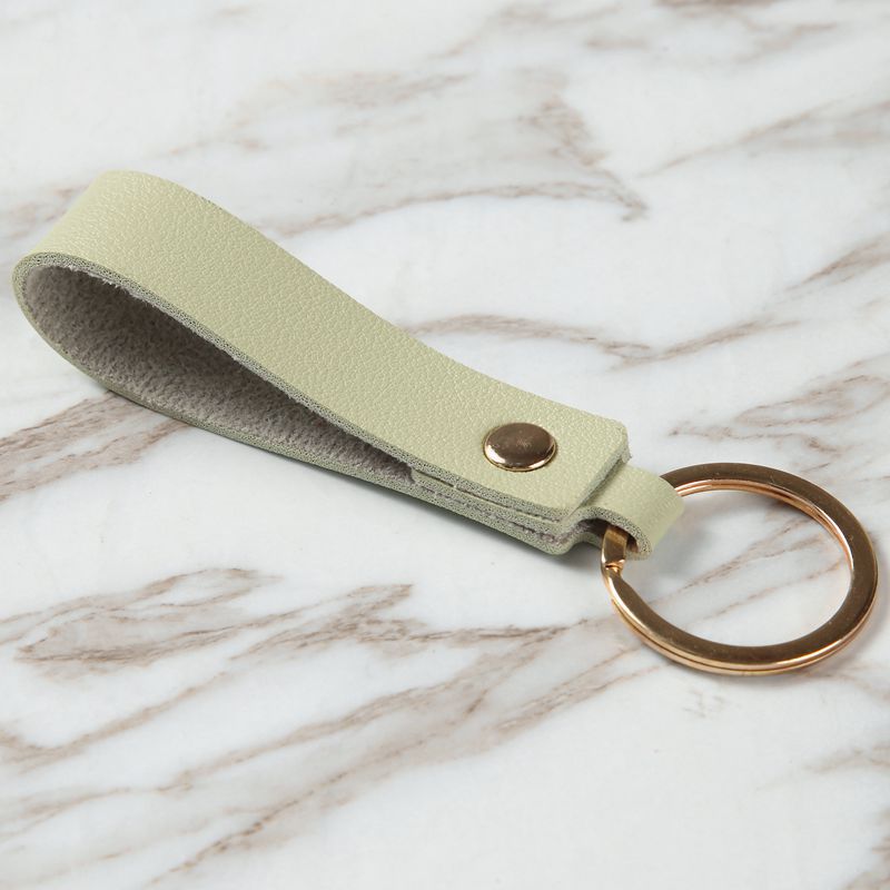 Leather Wristlet Key Ring with Metal Ring 85 x 16mm 12