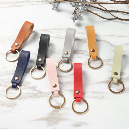 Leather Wristlet Key Ring with Metal Ring 85 x 16mm 2
