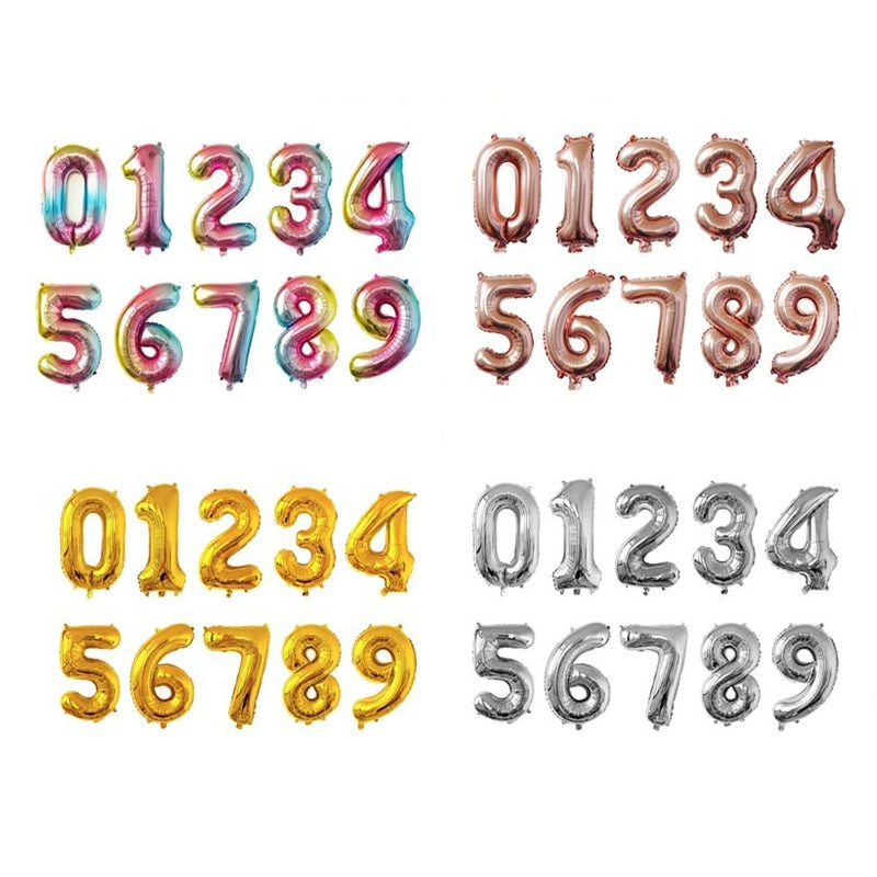 32-Inch Number Foil Balloons Party Decoration 5pcs