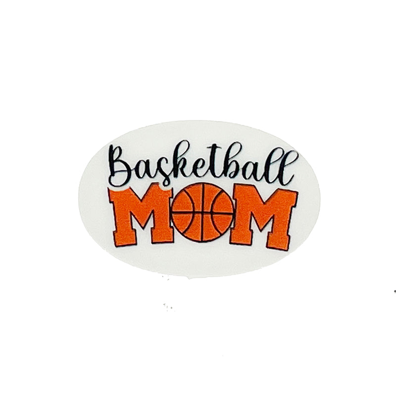 20pcs Silicone Focal Beads Basketball MOM Printed Design