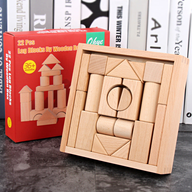 Wooden Building Blocks Montessori Toys Educational for Kids 2