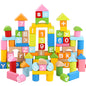 Wooden Montessori Toys Alphanumeric Building Blocks Educational Set