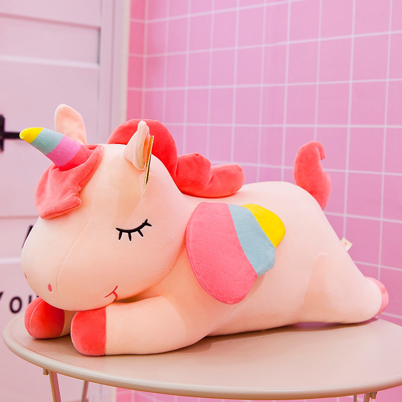Rainbow Unicorn Stuffed Animal Plush Pillow with Zipper 30cm 5